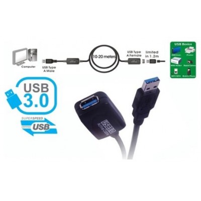 Cable extension activo USB 3.0 A Macho a A Hembra - en Huesoi